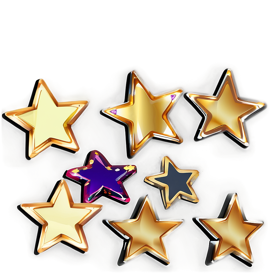 Gold Stars On Black Png Rmn