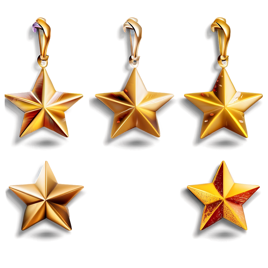 Gold Stars With Glare Png 06122024