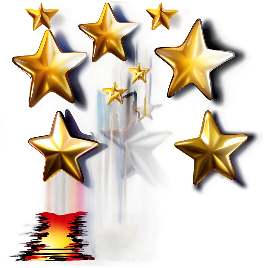 Gold Stars With Shadow Png Tje2