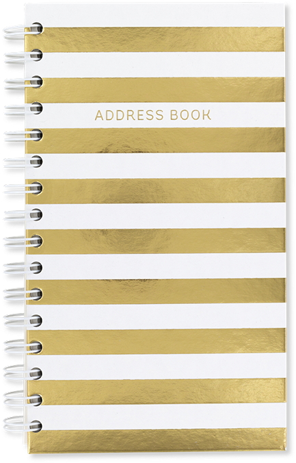 Gold Striped Address Book