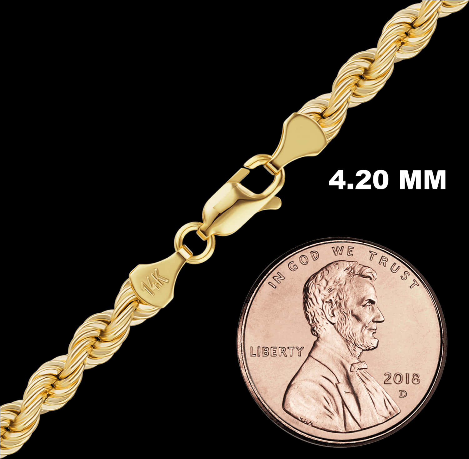 Gold Twist Chain420mm Comparison