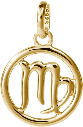 Gold Virgo Zodiac Pendant