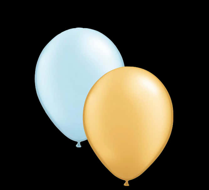 Goldand Blue Balloonson Black Background