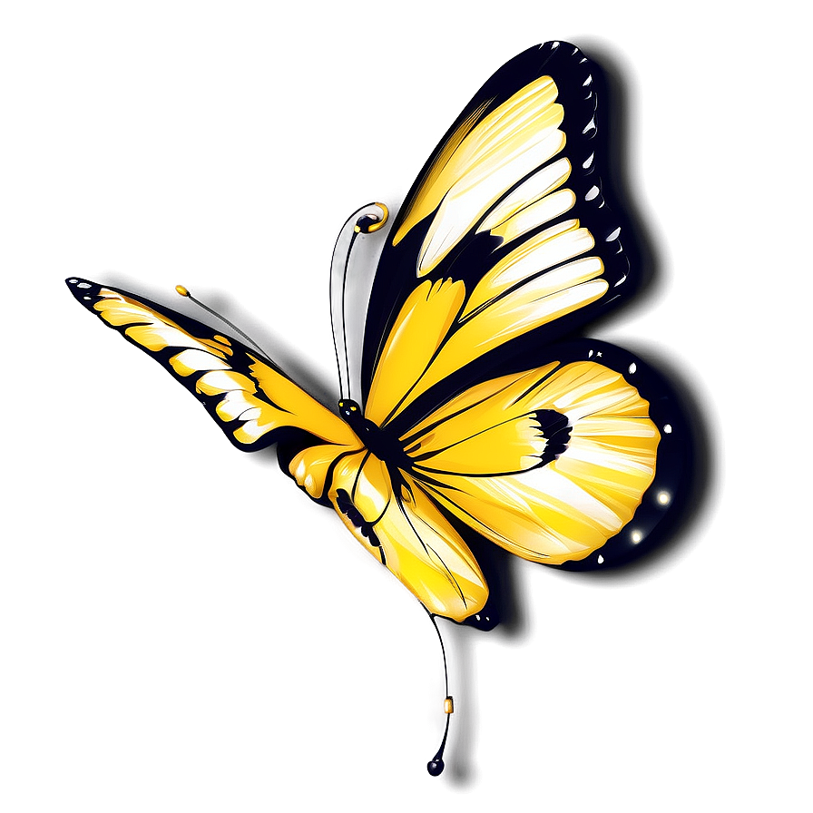 Golden 3d Butterfly Png 06292024