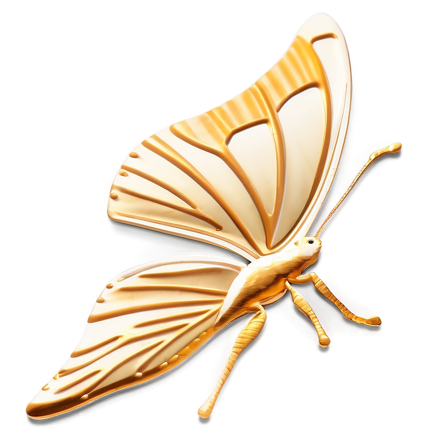 Golden 3d Butterfly Png 30