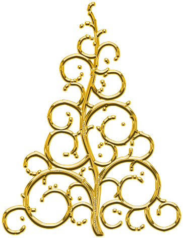 Golden Abstract Christmas Tree Design