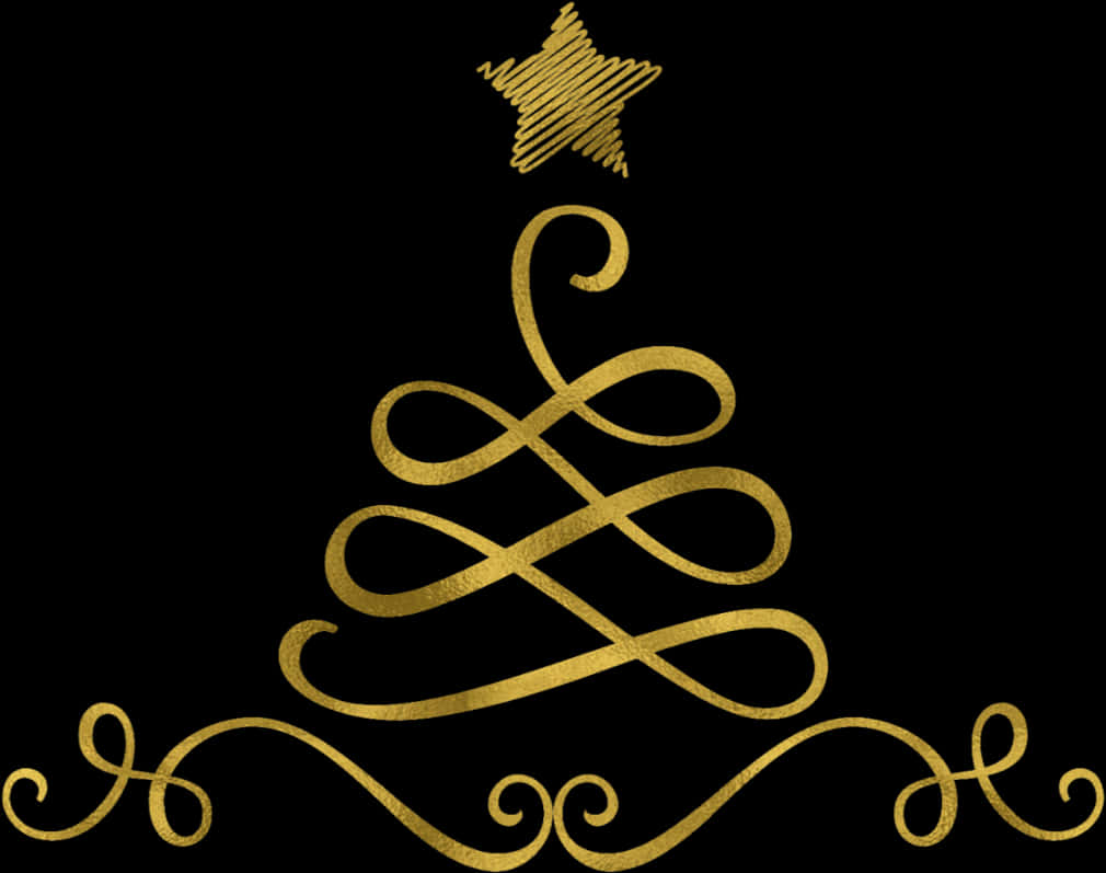 Golden Abstract Christmas Tree Design