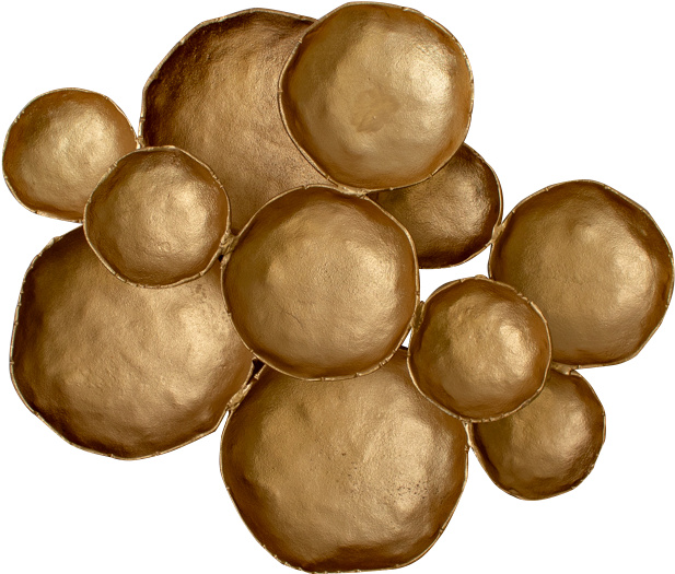 Golden Abstract Circles Wall Art