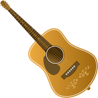 Golden Acoustic Guitar Illustration