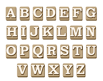 Golden Alphabet Blocks