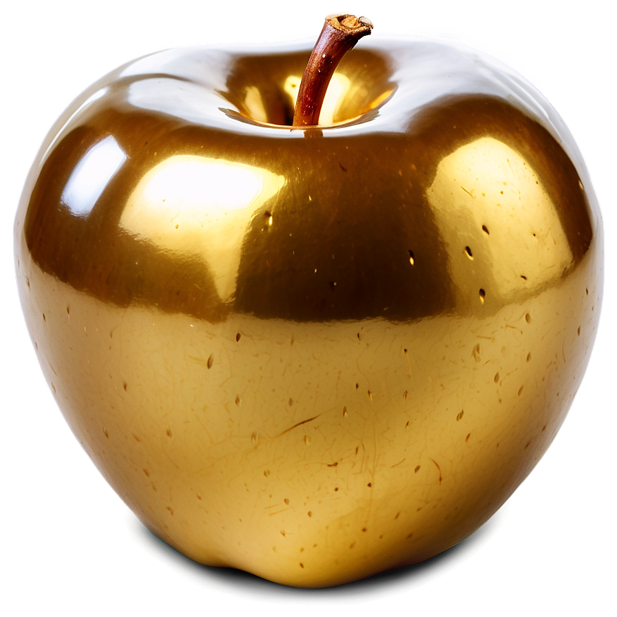 Golden Apple With Glow Png 59