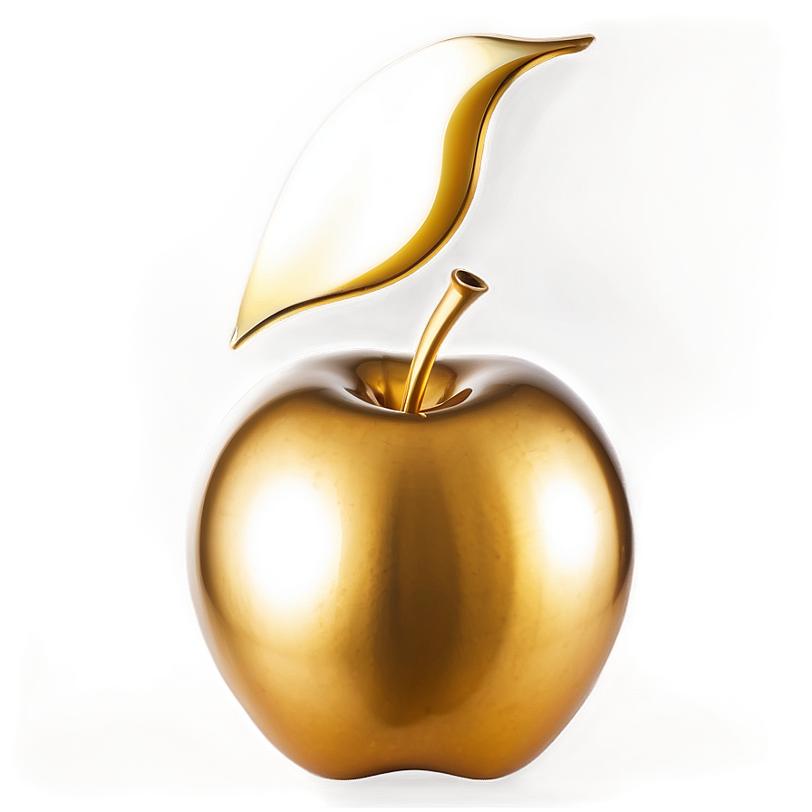 Golden Apple With Glow Png Fnj