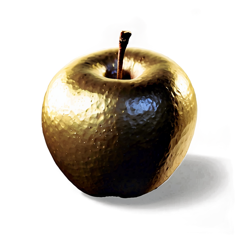 Golden Apple With Shadow Png 06132024