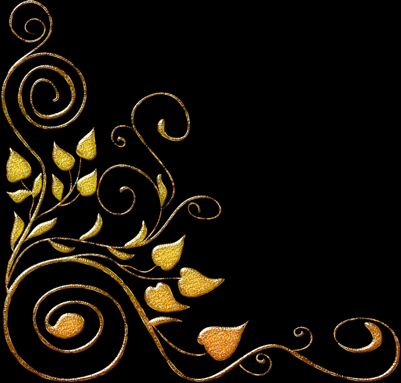 Golden Arabesque Floral Design