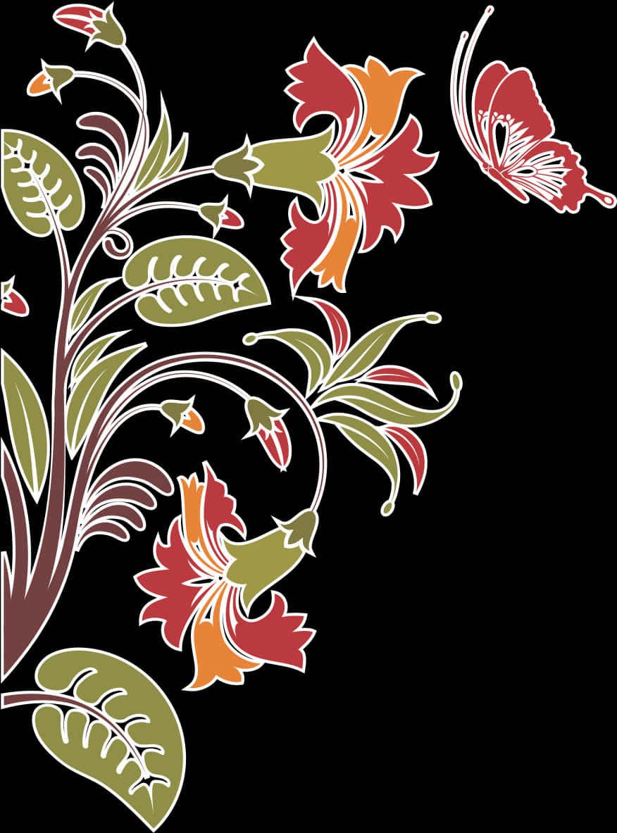 Golden Arabesque Floral Design