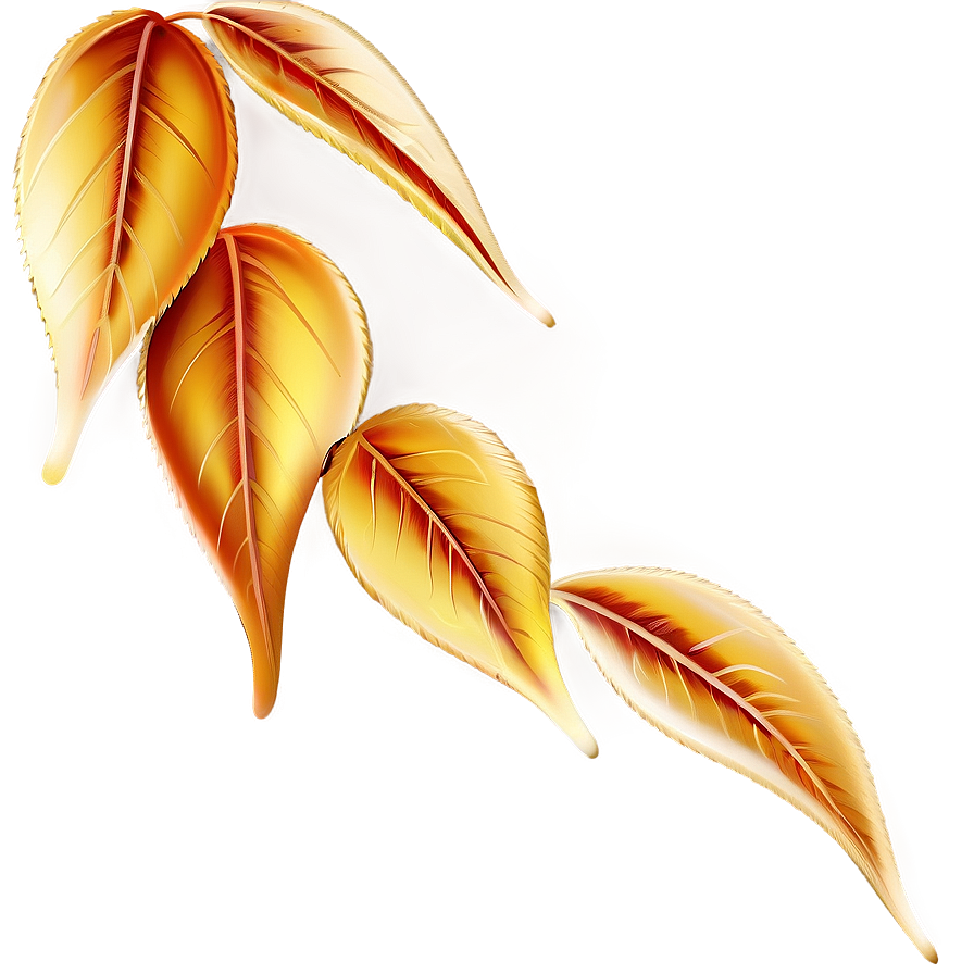 Golden Autumn Leaf Design Png Oqr87