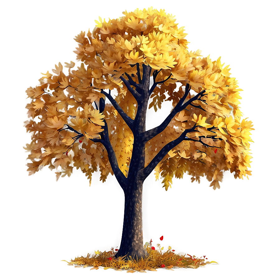 Golden Autumn Tree Png 06122024