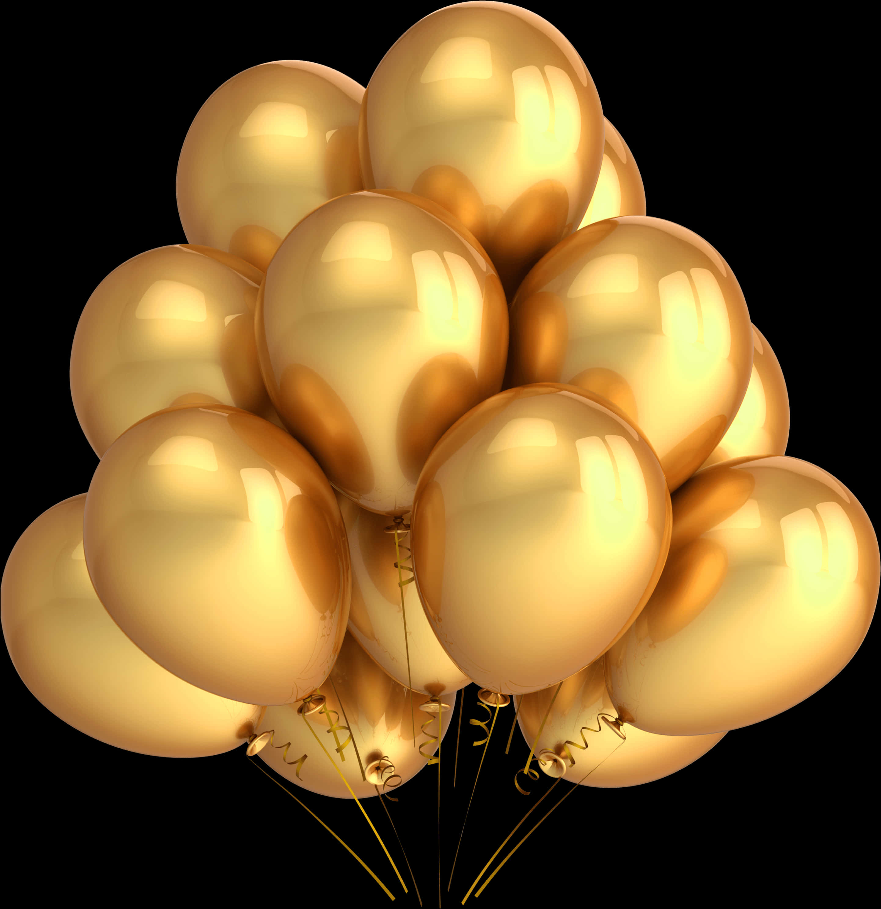 Golden Balloons Celebration Bunch