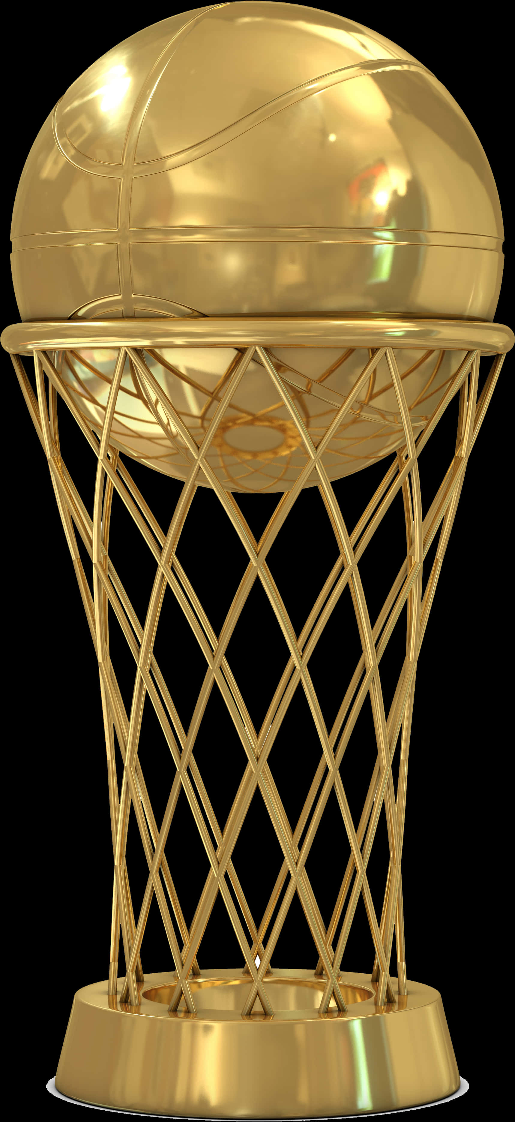 Golden Basketball Trophy