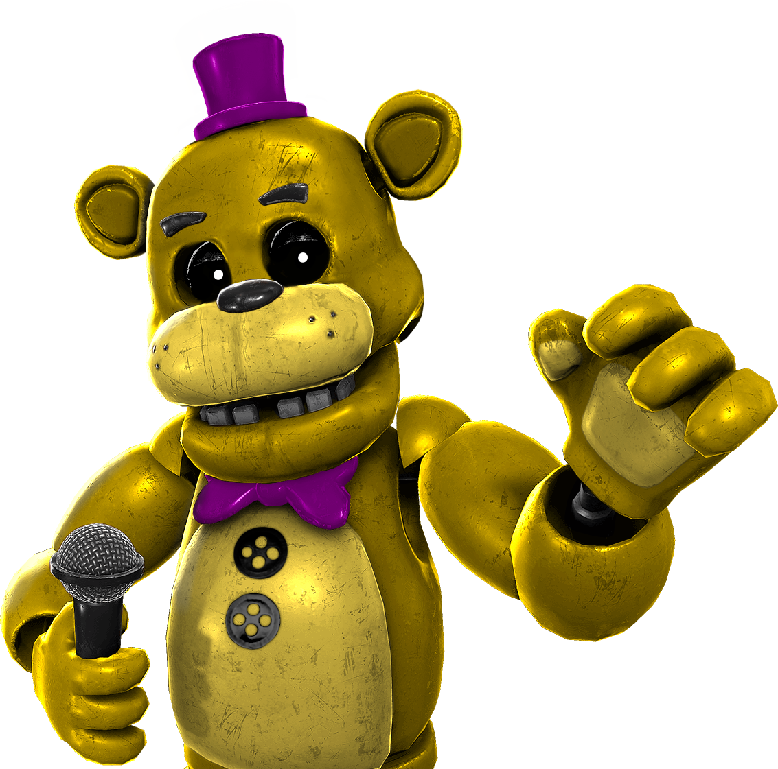 Golden Bear Character With Microphone