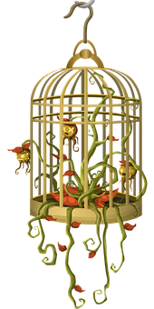 Golden Birdcagewith Vines