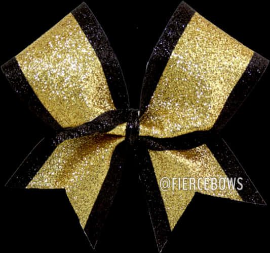 Golden Black Glitter Cheer Bow