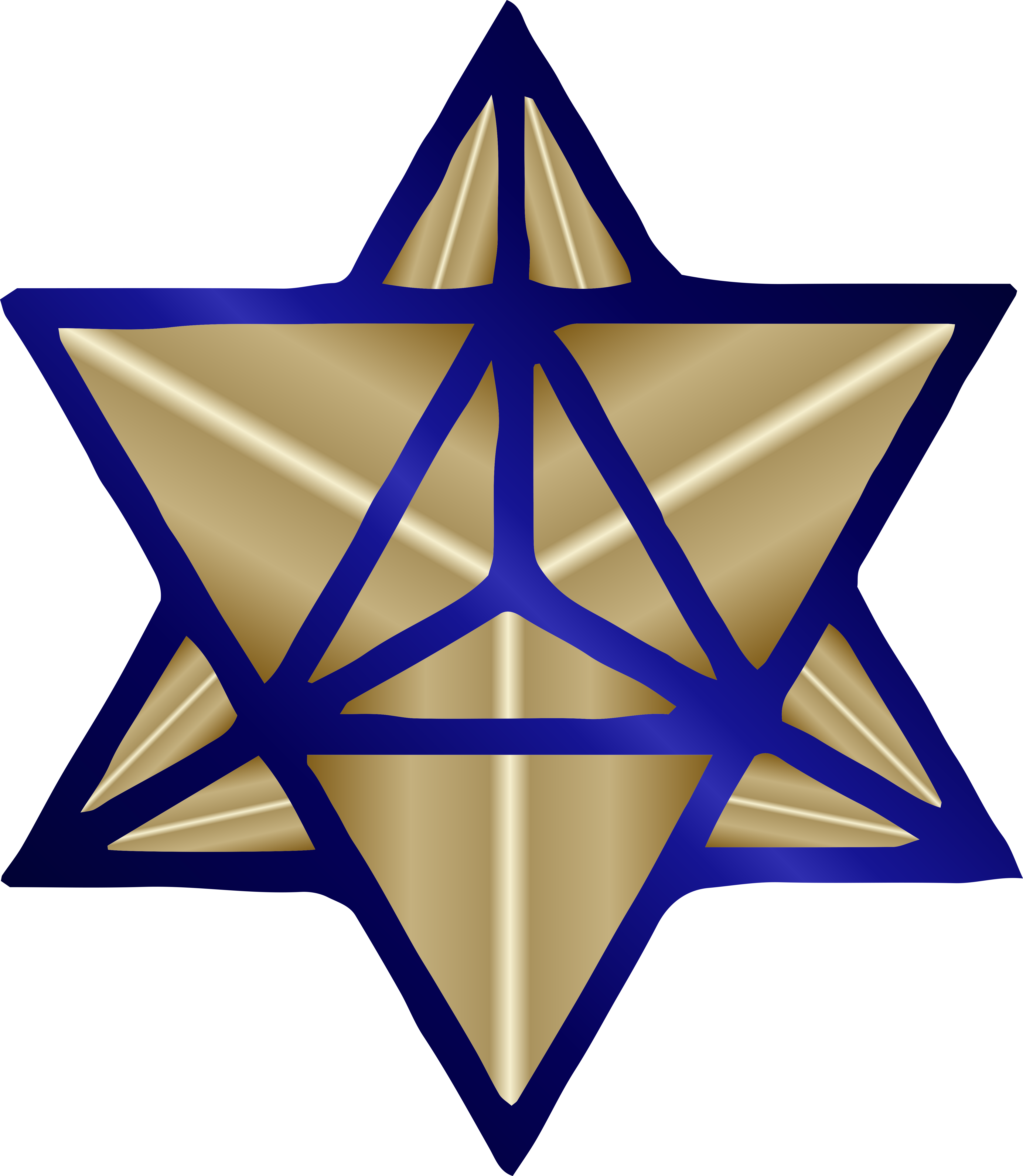 Golden Blue Merkaba Star