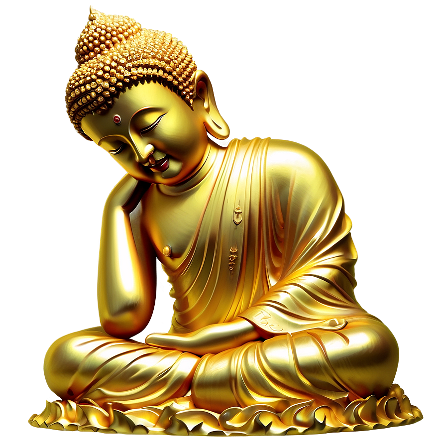 Golden Buddha Statue Png 06242024