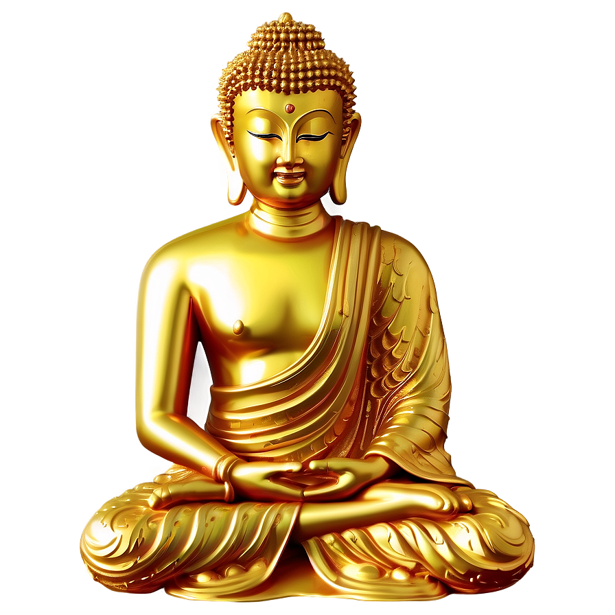 Golden Buddha Statue Png 19