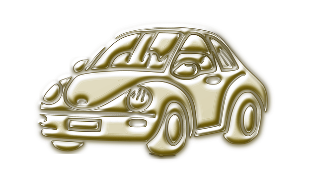 Golden Car Illustration