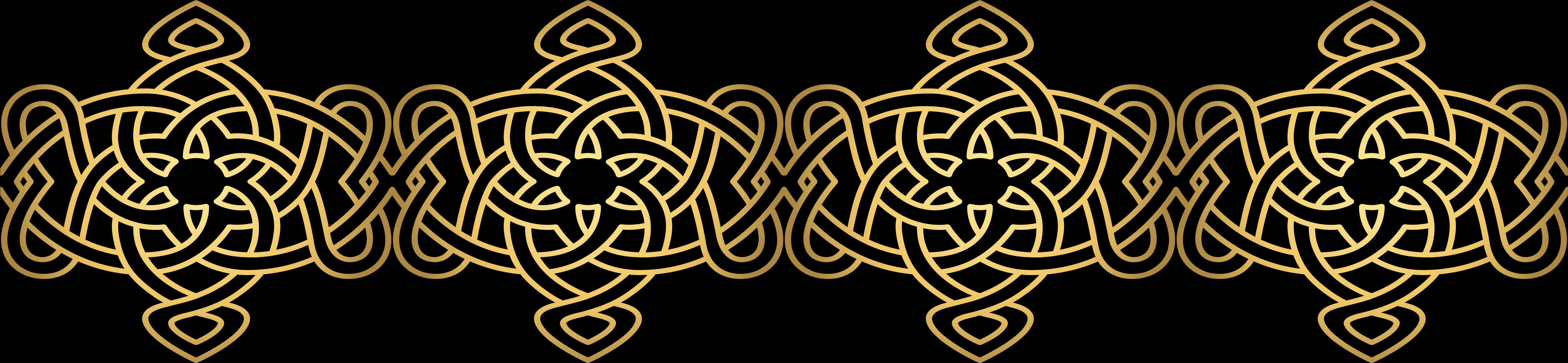 Golden Celtic Knot Border Pattern