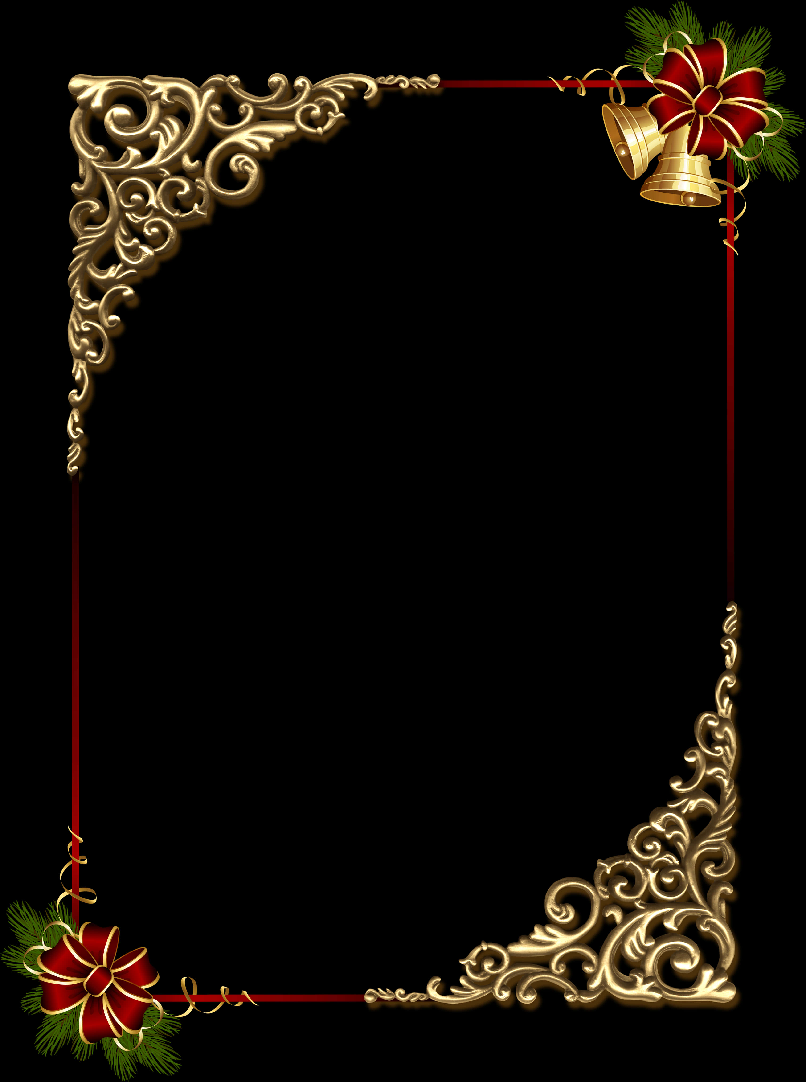 Golden Christmas Frame Design