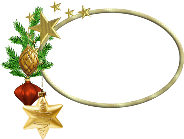 Golden Christmas Framewith Ornaments