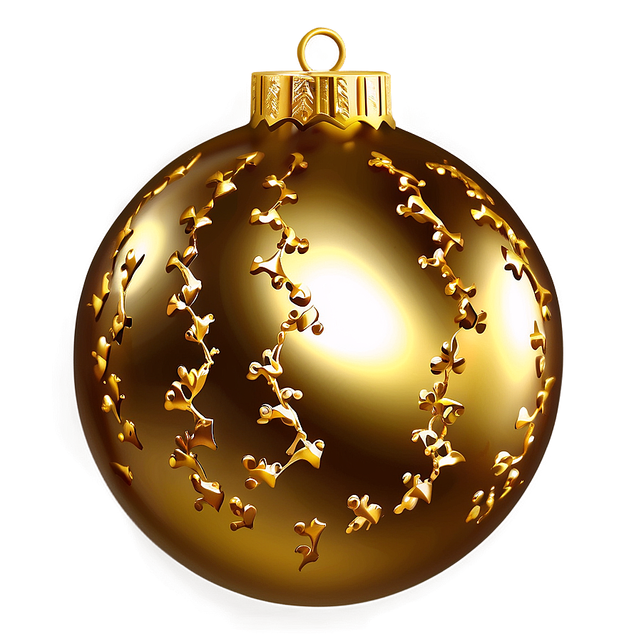 Golden Christmas Ornament Png 13