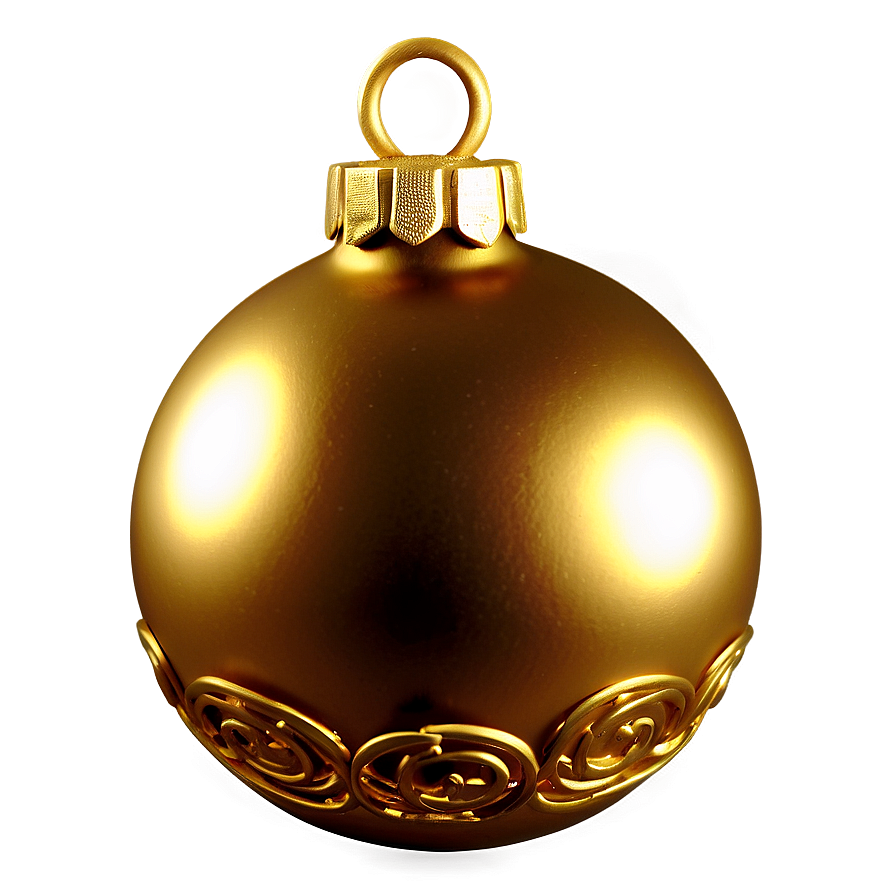 Golden Christmas Ornament Png Yky24