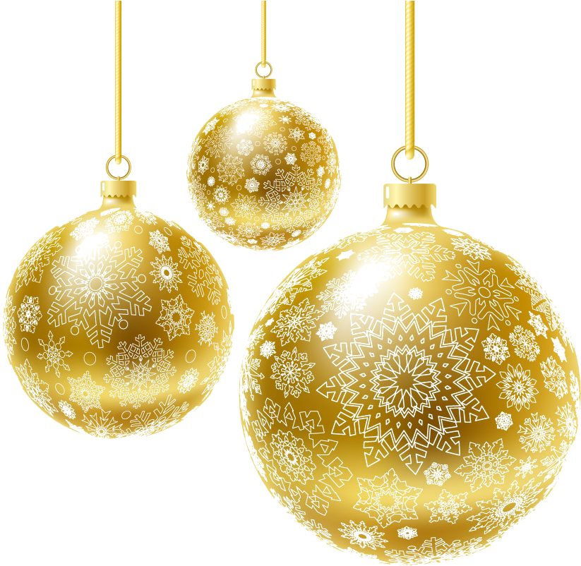 Golden Christmas Ornaments