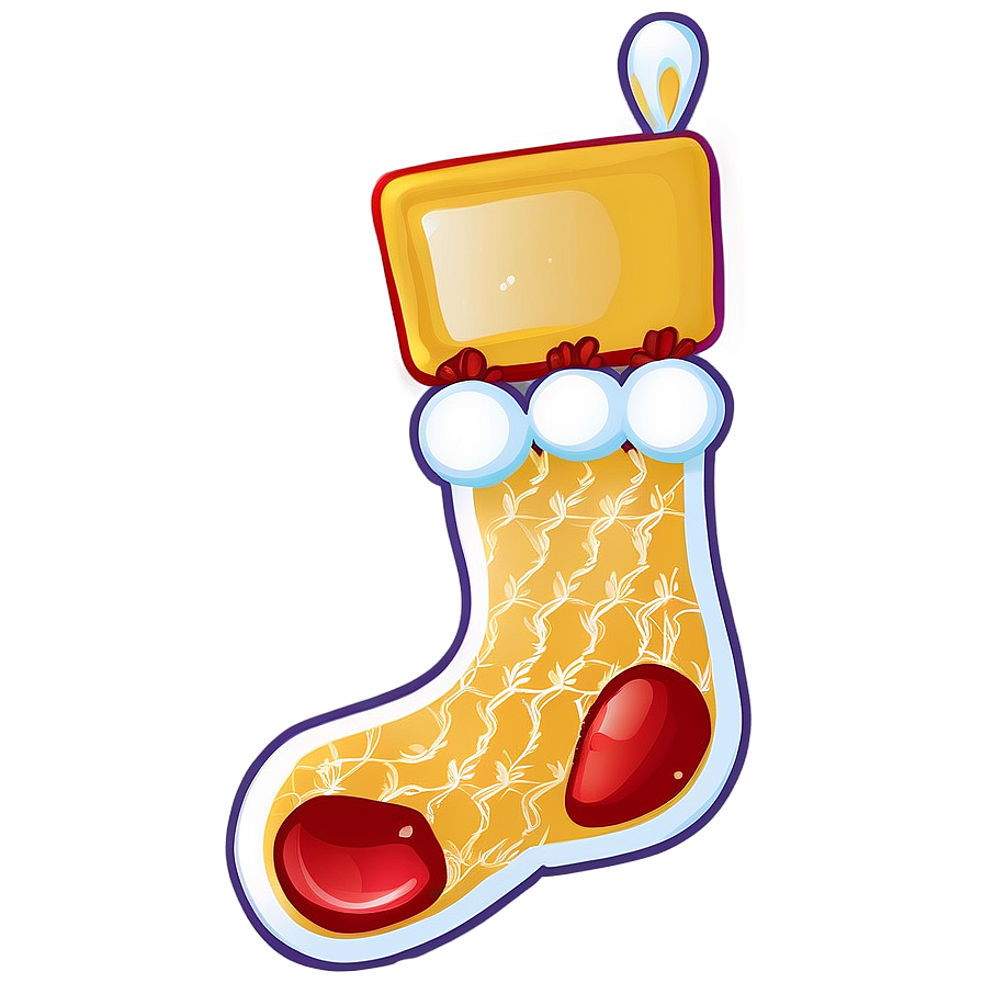 Golden Christmas Stocking Png 35