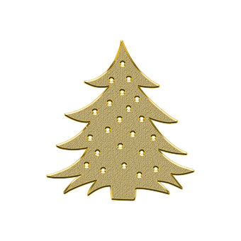 Golden Christmas Tree Black Background