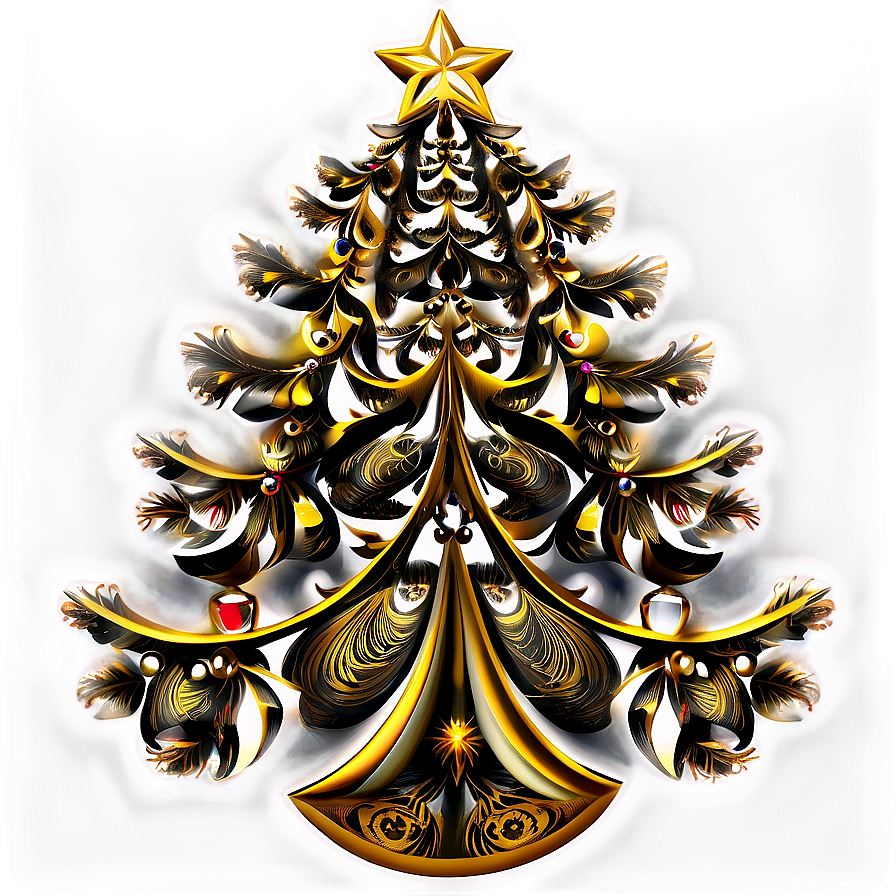 Golden Christmas Tree Decoration Ideas Png 06282024