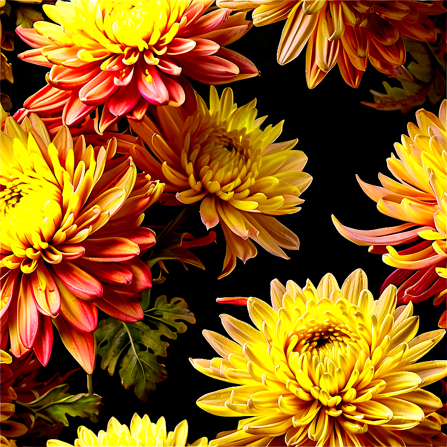 Golden Chrysanthemum Sunset Png Xpn60