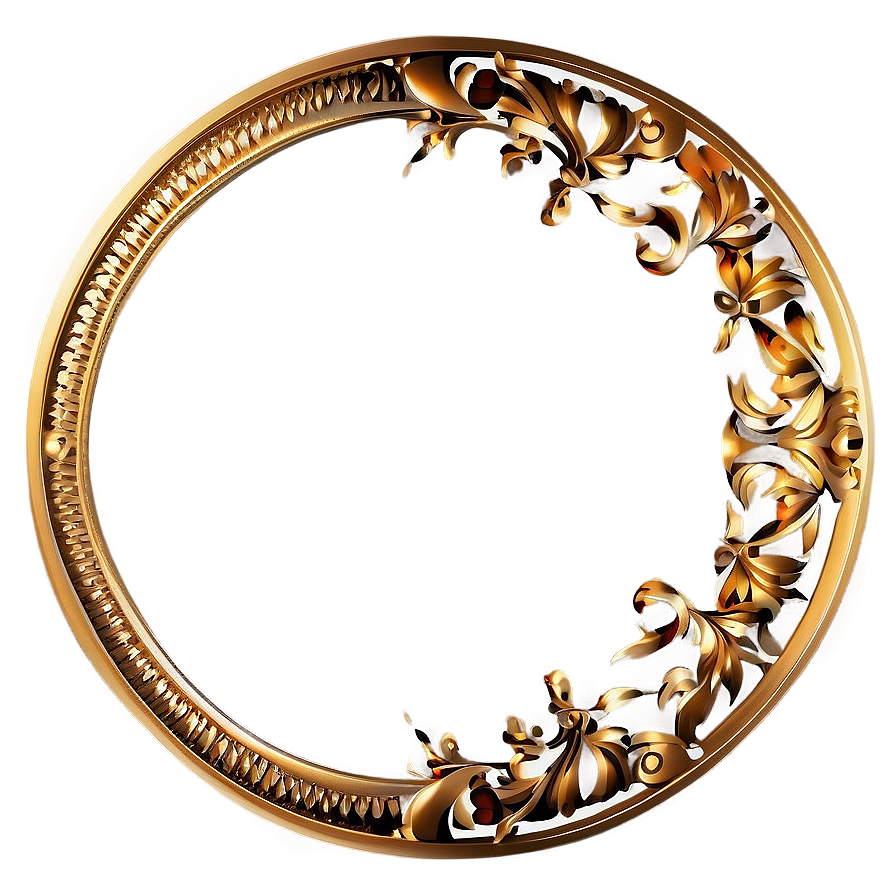 Golden Circle Border Design Png Yee