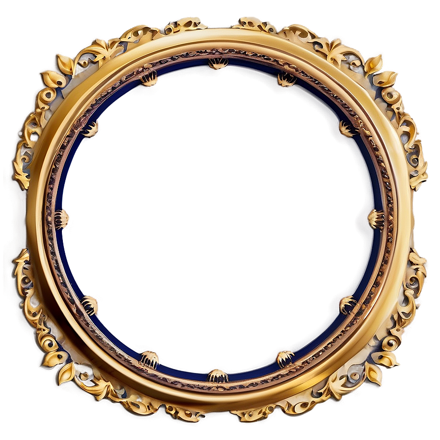 Golden Circle Border Frame Png Ynd73