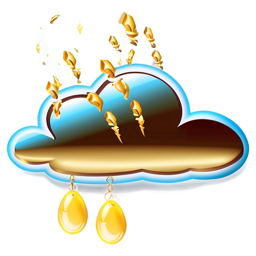 Golden Cloud Clipart Png 05252024