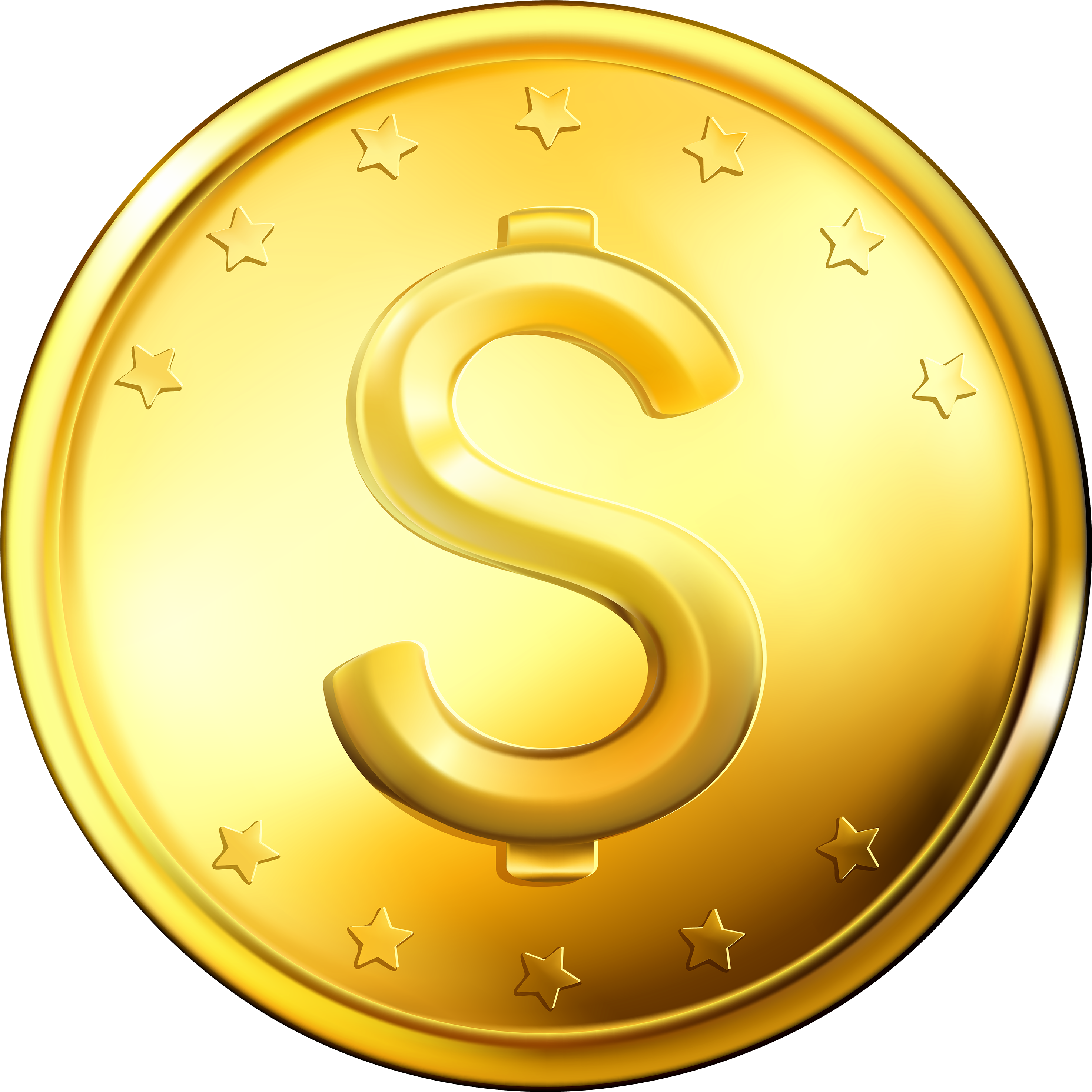 Golden Coin With Dollar Sign