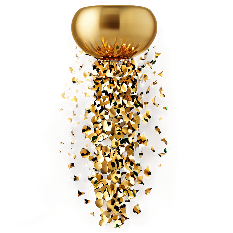 Golden Confetti Cascade Png Sdm