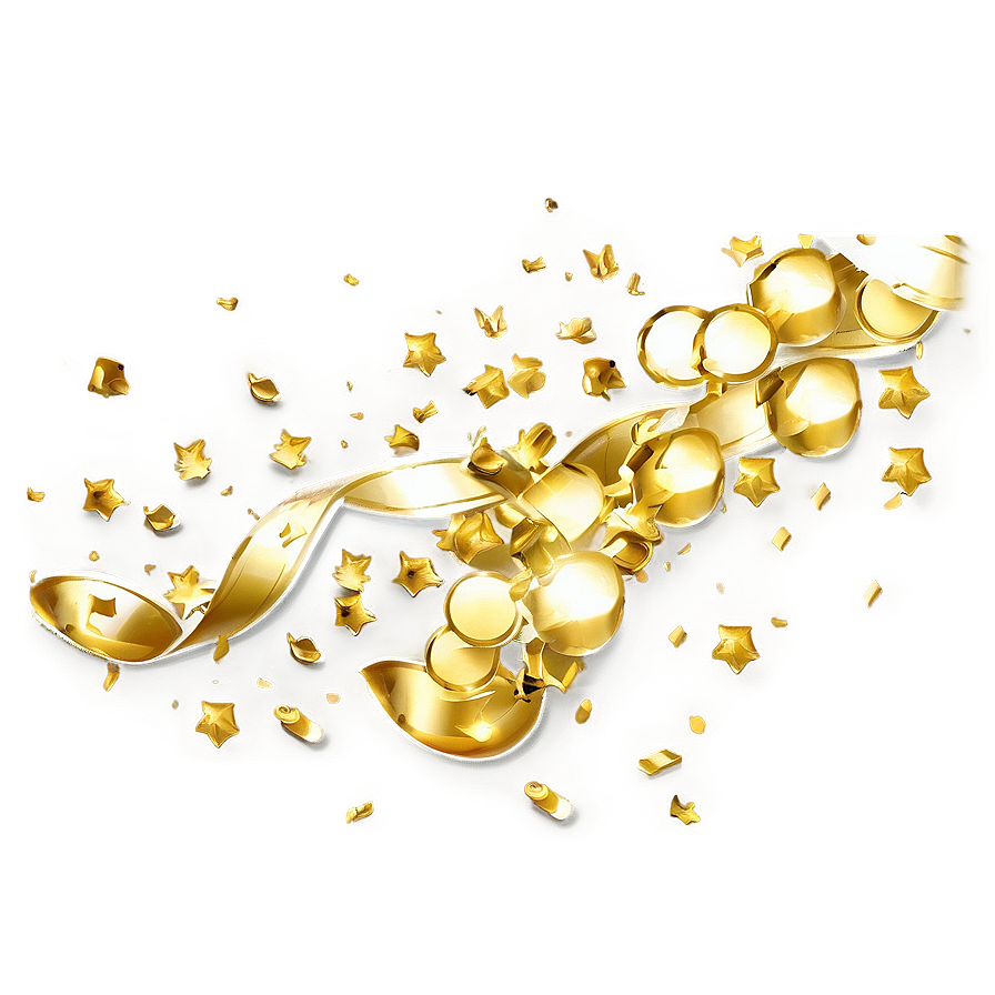 Golden Confetti Happiness Png 35