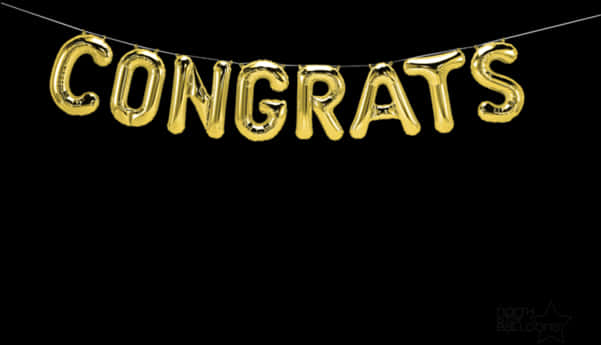 Golden Congrats Balloons Banner