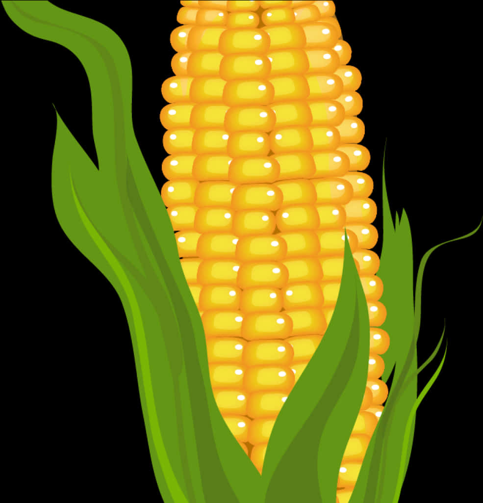 Golden Corn Cob Illustration