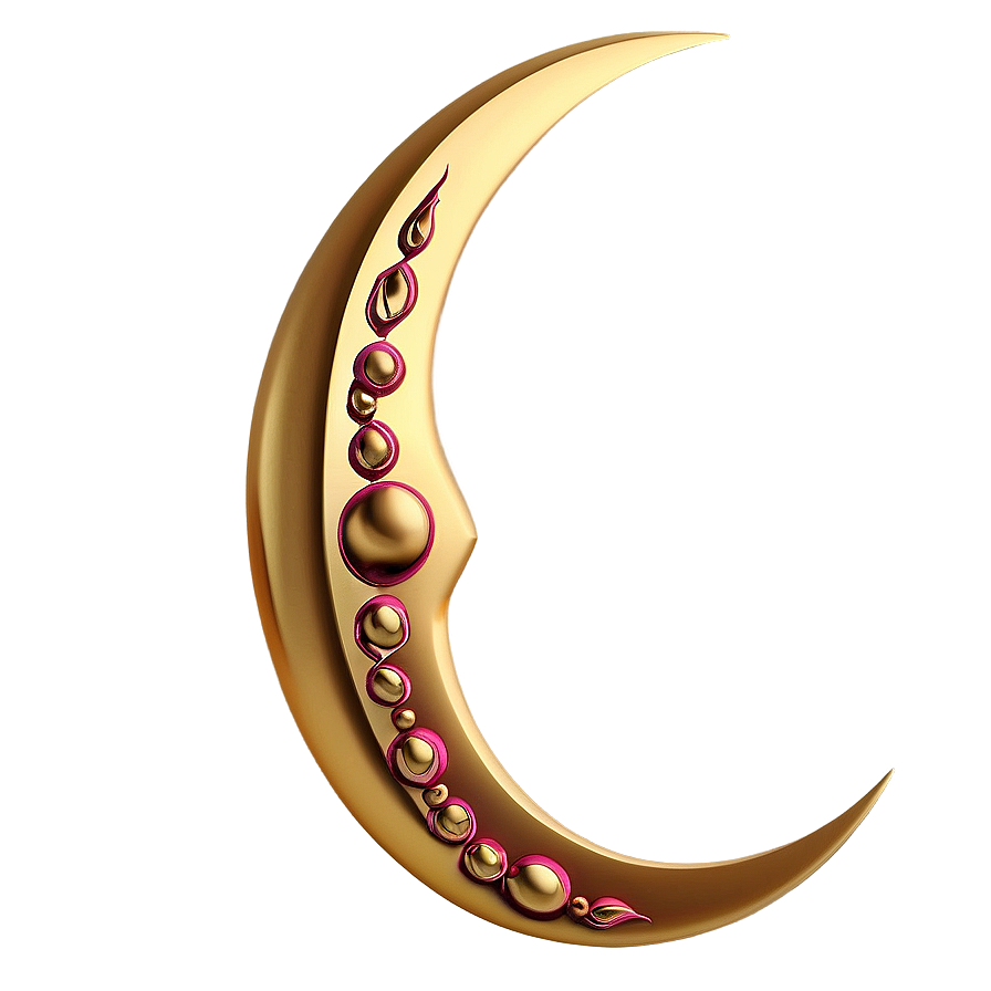 Golden Crescent Decoration Png 06252024