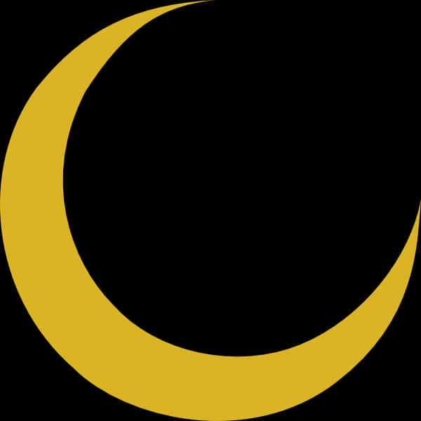 Golden Crescent Moon Graphic